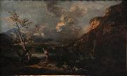 Salvator Rosa Landscape with Tobit and the angel oil painting artist